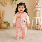 Mom's Moonpie Fleece-Lined Hooded Jacket & Pants Set - Dusty Pink