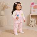 Mom's Moonpie Fleece-Lined Button-Down Jacket & Pants Set - Soft Pink