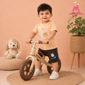 Mom's Moonpie Boys Peach Graphic T-Shirt & Charcoal Shorts Set