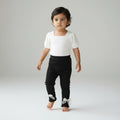Baby Girls’ Ribbed Straight-Leg Leggings with Lace Bows