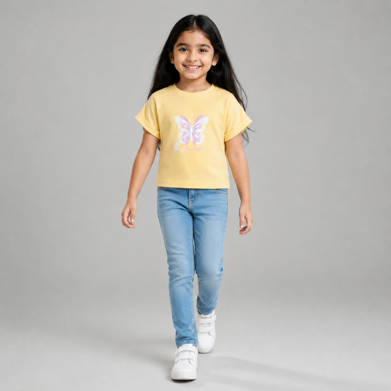 Yellow Ribbed Butterfly Top