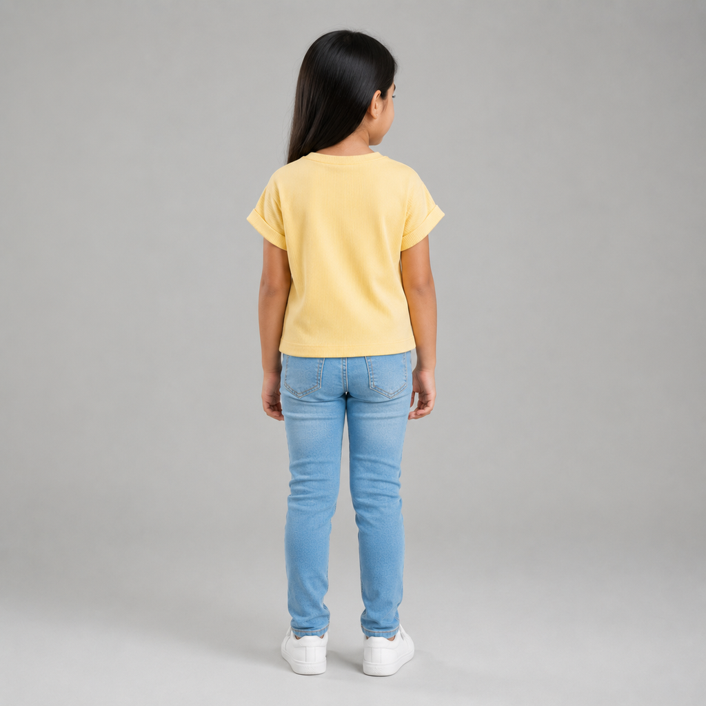 Yellow Ribbed Butterfly Top