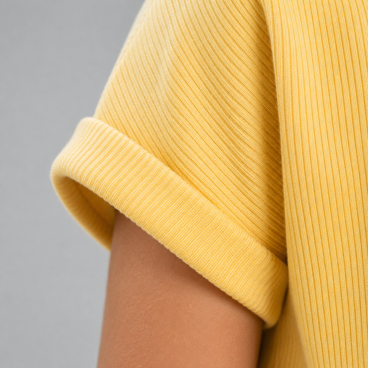 Yellow Ribbed Butterfly Top
