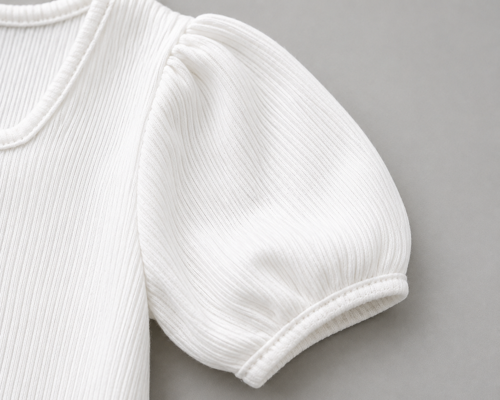 Baby Girls’ Ribbed Straight-Leg Leggings with Lace Bows