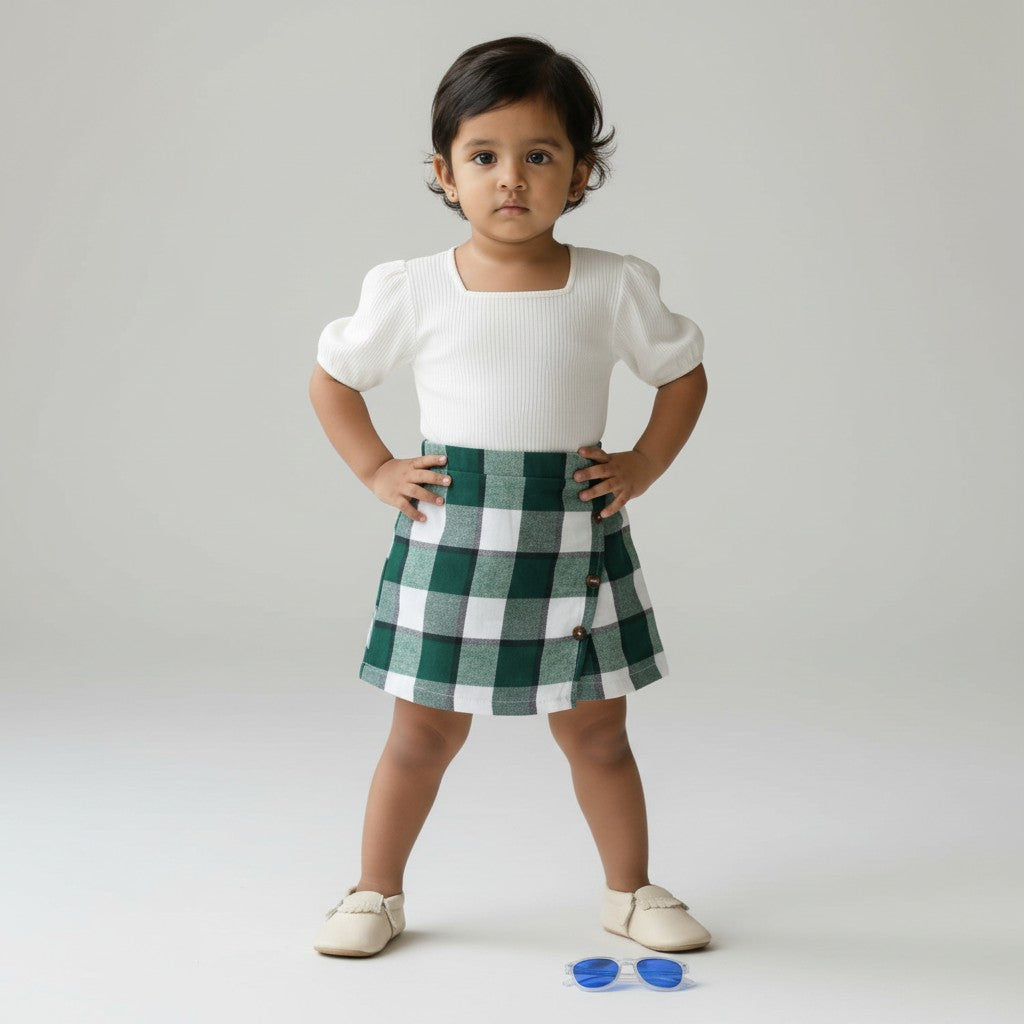 Toddler Girl Plaid Skort Set