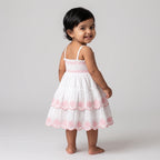 Pink Tiered Sleeveless Frock