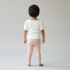 Baby Girls’ Ribbed Straight-Leg Leggings with Lace Bows