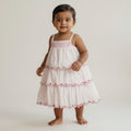Pink Tiered Sleeveless Frock