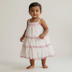 Pink Tiered Sleeveless Frock