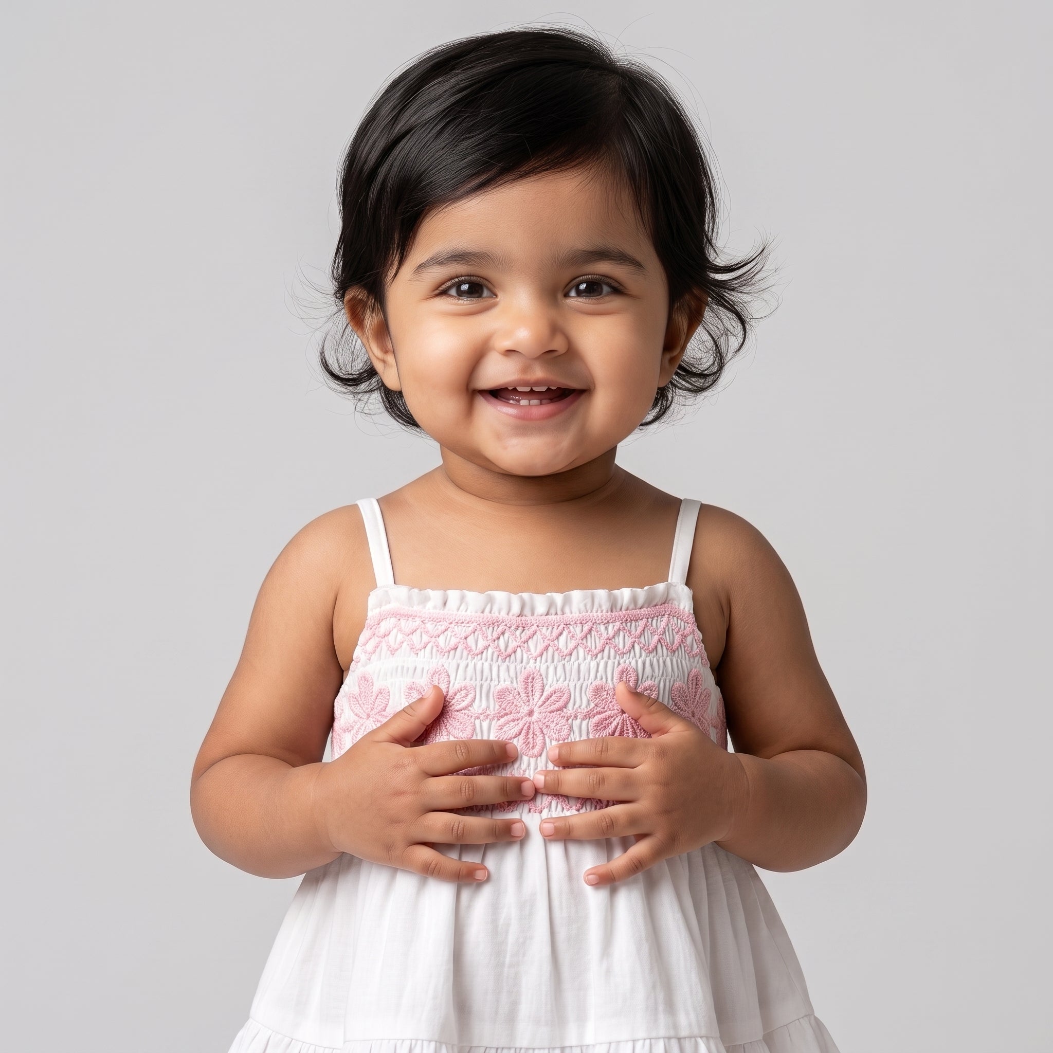 Pink Tiered Sleeveless Frock