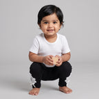 Baby Girls’ Ribbed Straight-Leg Leggings with Lace Bows